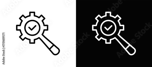Optimization Icon In Black And White Filled Style