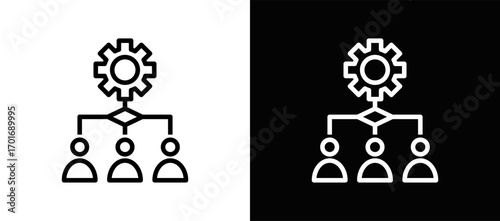 Resource Allocation Icon In Black And White Filled Style