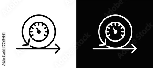 Agile Process Icon In Black And White Filled Style