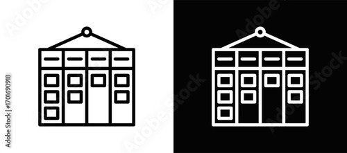 Kanban Board Icon In Black And White Filled Style