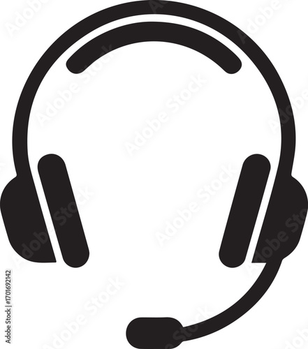 customer support headset icon call center operator help desk hotline service communication solid symbol