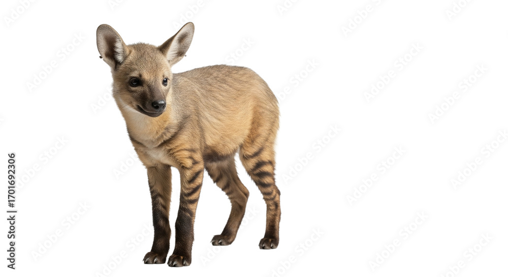 Fototapeta premium Aardwolf with white background
