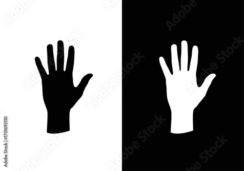 Dual Hands in Contrasting Worlds: A stark, high-contrast artistic representation features a pair of hands.