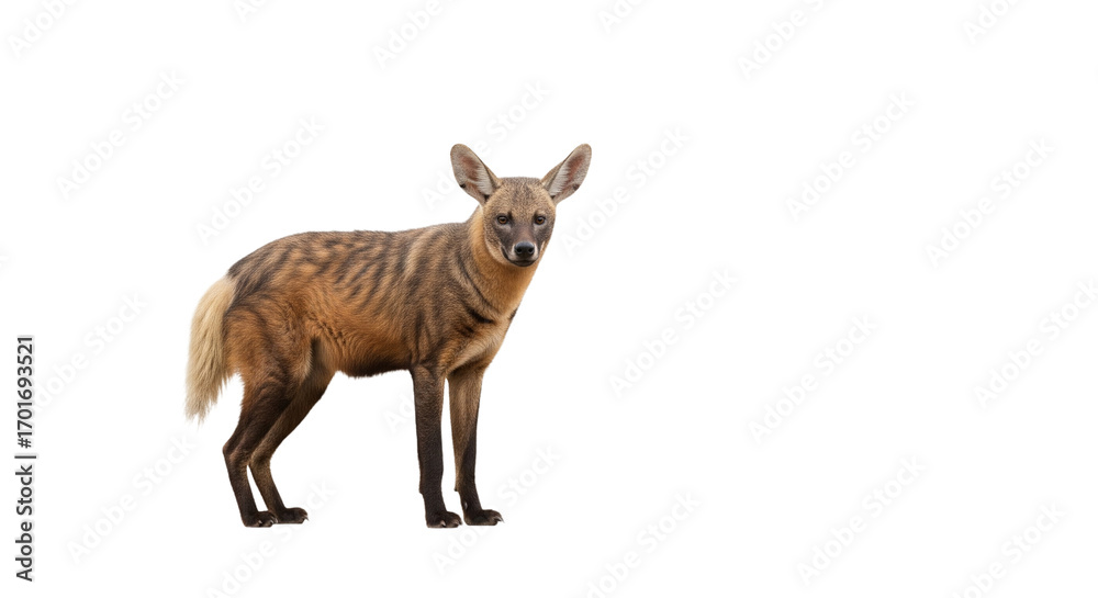 Obraz premium Aardwolf with white background