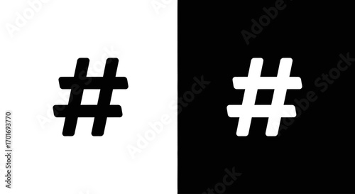 Hashtag Harmony: An iconic hashtag symbol gracefully rendered, offering dynamic options for various design applications, social media post, showcasing visual consistency.
