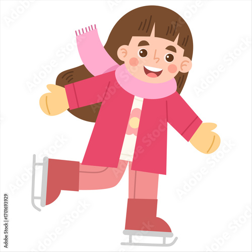 Illustration of Girl Ice Skating