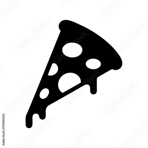 Pizza slice icon, Piece of pizza silhouette vector