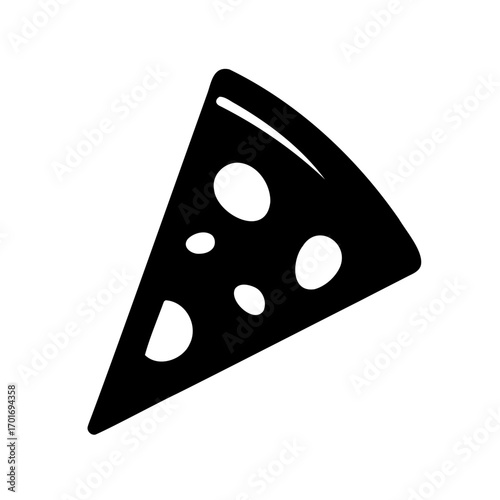 Pizza slice icon, Piece of pizza silhouette vector