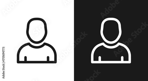 Monochrome Avatar Icon: A minimalist avatar icon, perfectly illustrating a simple figure, presented in a crisp monochrome style for modern digital applications.