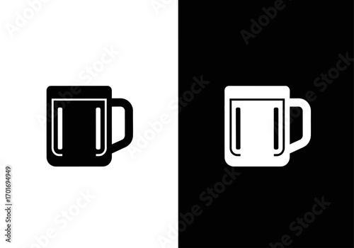 Contrast in Brew: A graphic image of a beer mug, captured in both black and white, symbolizes a cool drink, highlighting the elegance and purity of beer. 