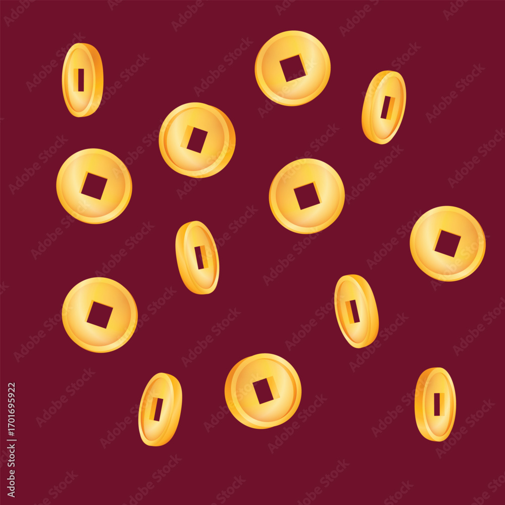 Fototapeta premium Chinese Lunar New Year celebration traditional holiday icon vector art materials. colorful and neat designs