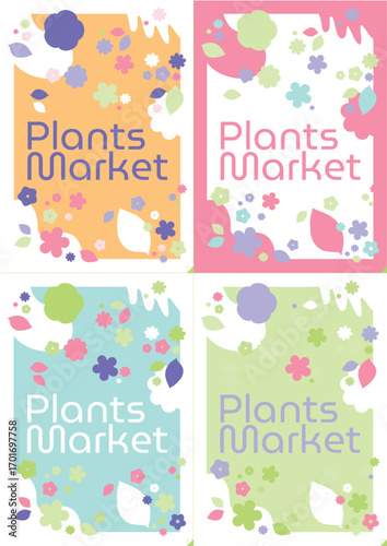 affiche pour une fête des plantes, 2 couleurs, maquette mockup pour évènement de marché aux plantes à personnaliser, couleurs et texte modifiables, fête de jardin, bourse aux plantes