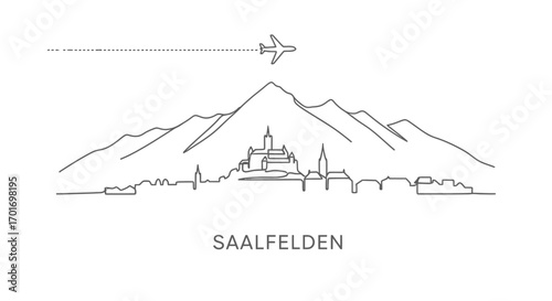 Saalfelden Skyline Plane Minimalist.