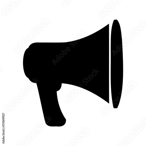 Megaphone silhouette vector, megaphone icon. announcement, promotion