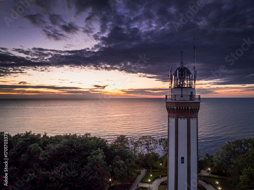 Unique sunset over the sea ...