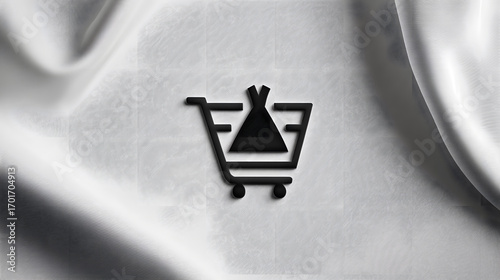 Fashion Dress Icon with Shopping Cart Symbol