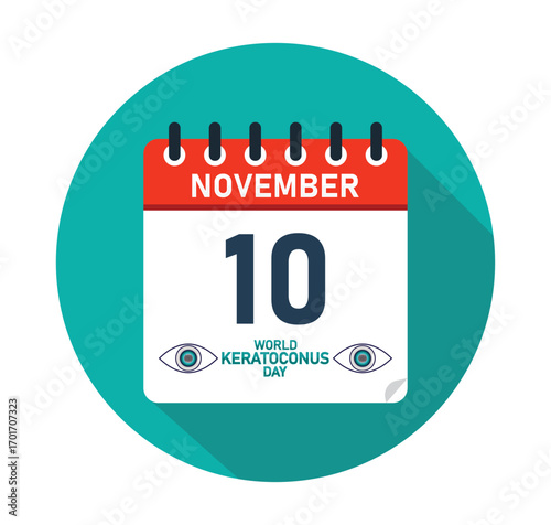 World Keratoconus Day November 10 Calendar Graphic Design. banner for social media post. Vector Illustration