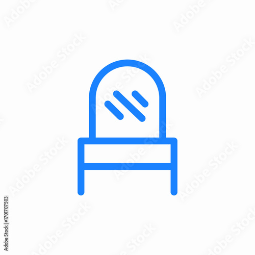 oval mirror furniture icon sign vector