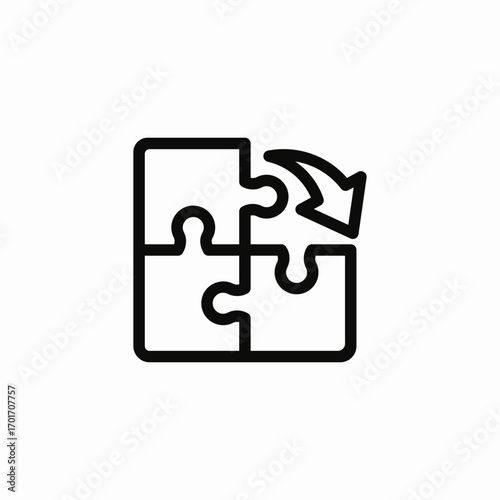puzzle with arrow icon sign vector