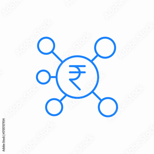 rupee financial network icon sign vector