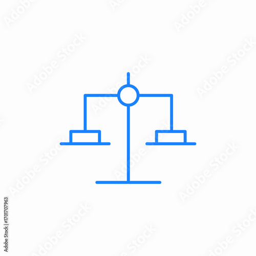 scales with rectangular pans at the same level icon sign vector
