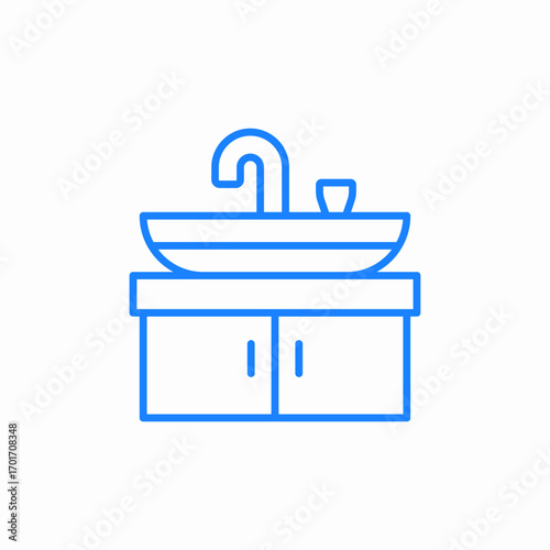sink wash furniture icon sign vector