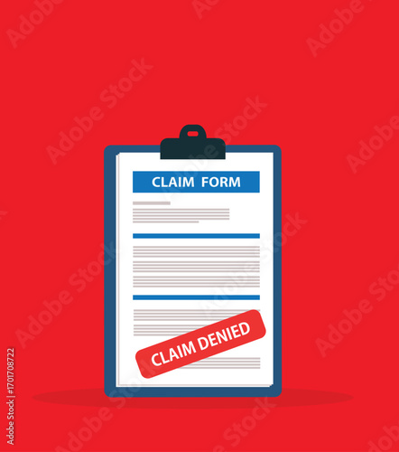 Clipboard claim form. Online claim form. Vector illustration

