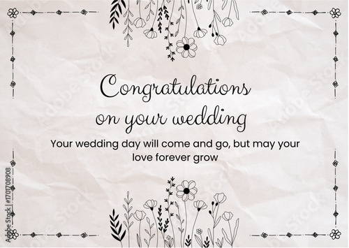 Best Friend Happy Wedding Congratulation card Simple