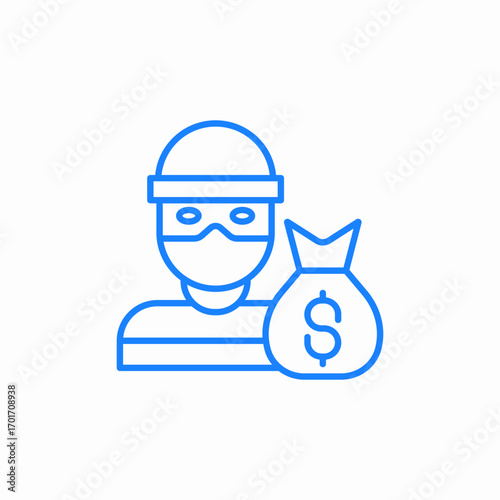thief money dollar icon sign vector