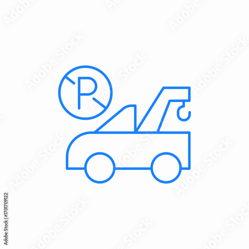 tow car prohibited icon sign vector