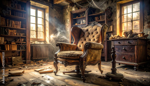 interior Revolving chair of the old house