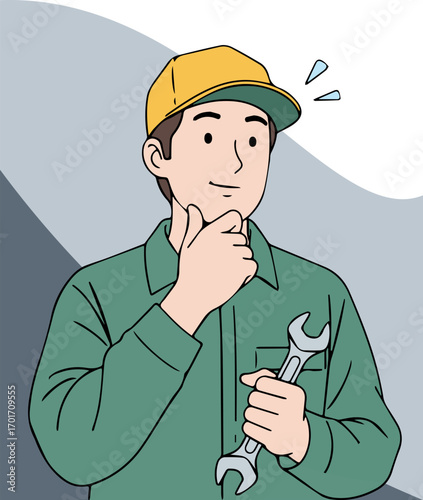 Icon illustration of a technician