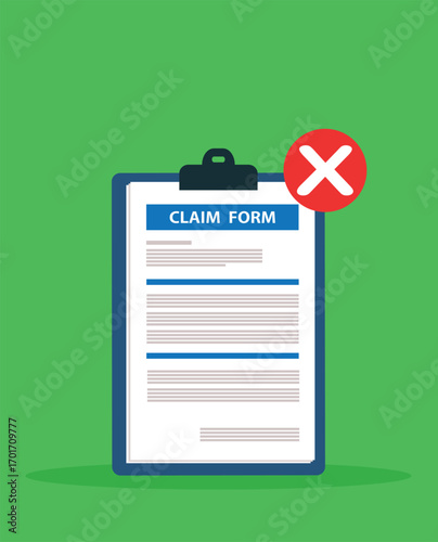 Clipboard claim form. Online claim form. Vector illustration
