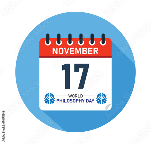 World Philosophy Day November 17 Calendar Graphic Design. banner for social media post. Vector Illustration