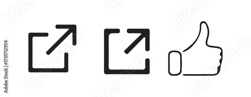 UI Icons for Content Expansion, Linking, and Uploading