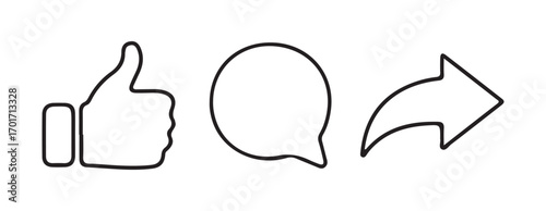 Modern Linear Icons for Social Networking and Collaboration