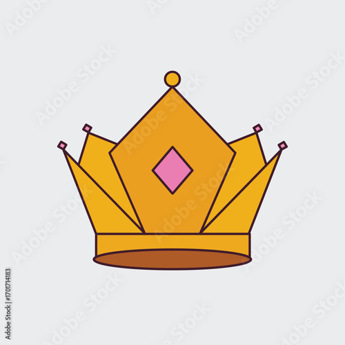 Golden crown mascot logo template