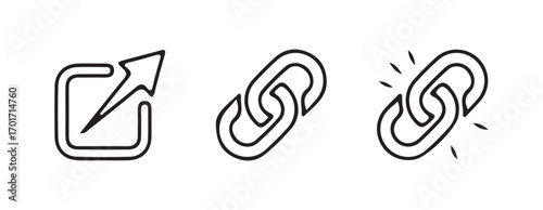 Linking, Sharing, and Networking Icons Illustration