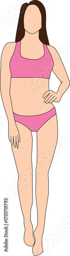 Vector Illustration of Woman in Underwear