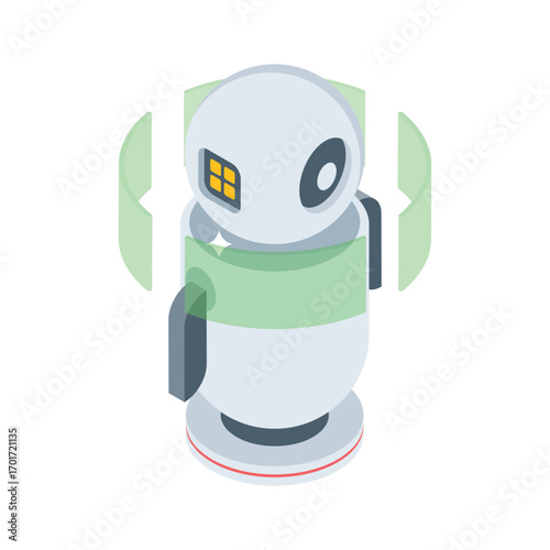 Trendy isometric style icon of simulation training robot