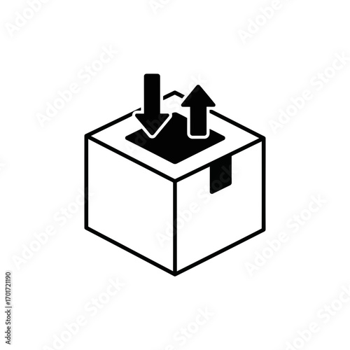 Box with up and down arrows icon for shipping and logistics
