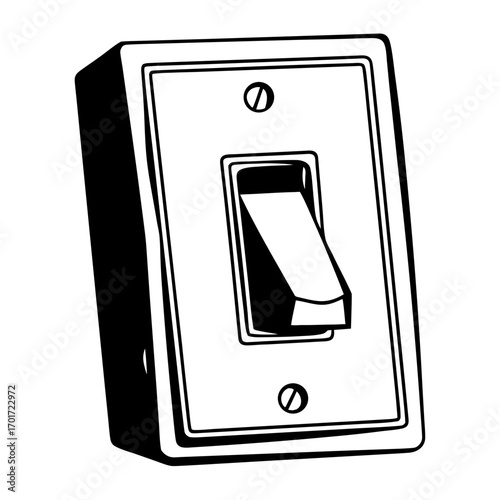 Light switch in classic design with toggle mechanism  