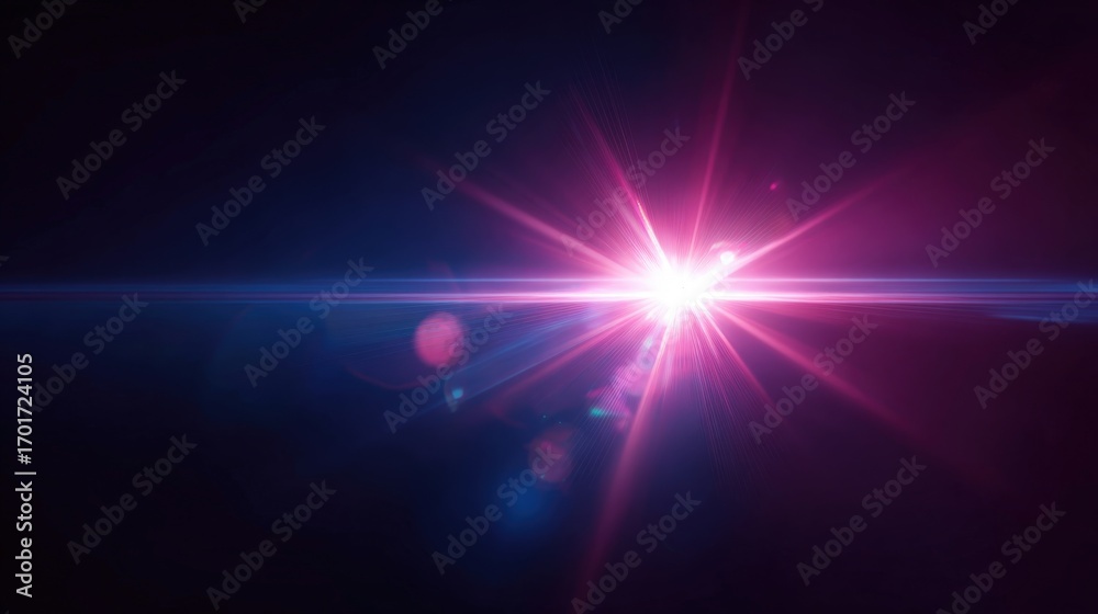 Fototapeta premium Dynamic Light Burst Effect: A Striking Display of Radiance and Vibrant Color in Deep Space