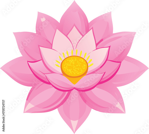 Beautiful blooming pink lotus flower vector illustration scalable for creative projects