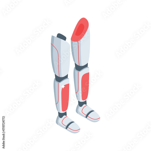 Easy to use isometric style icon of moving automation legs