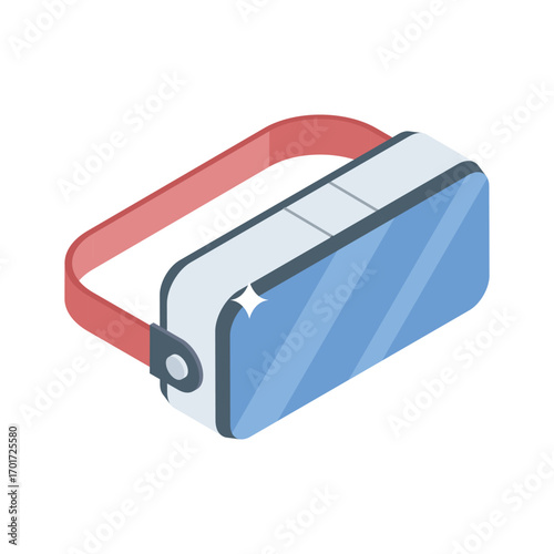 Premium isometric style icon of immersive vr headset
