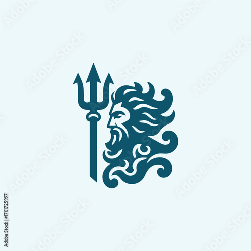 Poseidon God Logo