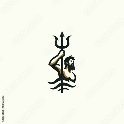 Poseidon God Logo