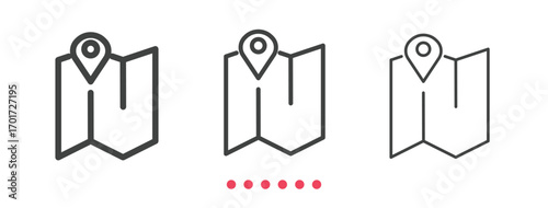 Map location icon. Thin line icon vector