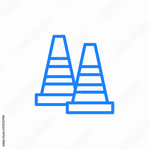 cone road icon sign vector